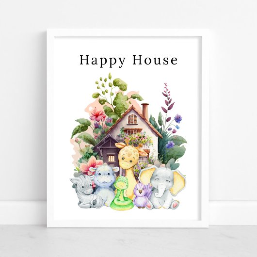 Leuke baby dieren en hun gelukkige huis | POSTER
