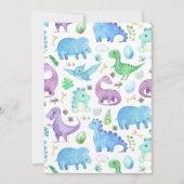 Leuke Baby Dino Dinosaur Oerwoud Blauw Verjaardag Kaart (Achterkant)