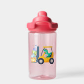 Leuke baby dinosaurus tractor Truck Back 2 School  Waterfles (Achterkant)