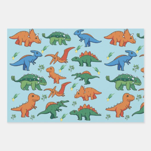 Leuke baby dinosaurussen inpakpapier vel (Voorkant 2)