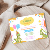 Leuke baby dinosaurussen kleurrijke kind's verjaar kaart