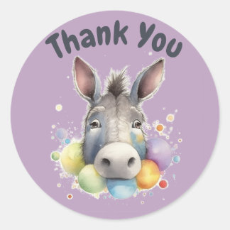 LEUKE BABY DONKEY RONDE STICKER