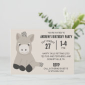 Leuke Baby Donkey Verjaardagsfeestuitnodiging Kaart (Staand voorkant)