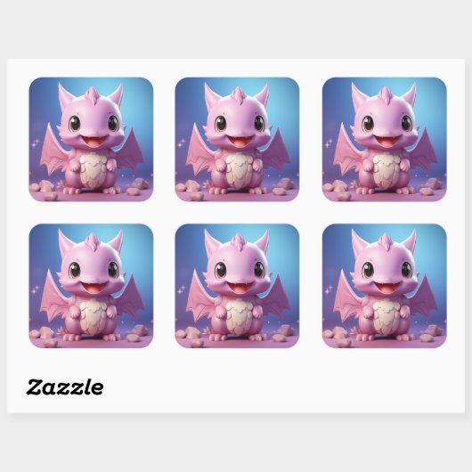Leuke baby dragon sticker (Vel)