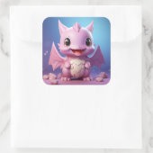 Leuke baby dragon sticker (Tas)