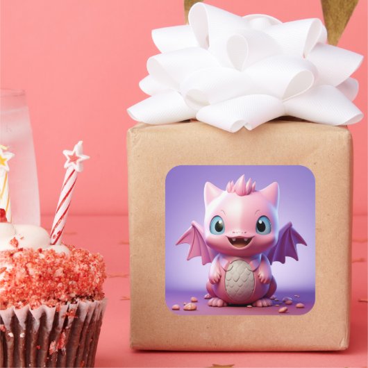 Leuke baby dragon sticker (Feest)