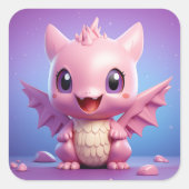 Leuke baby dragon sticker (Voorkant)