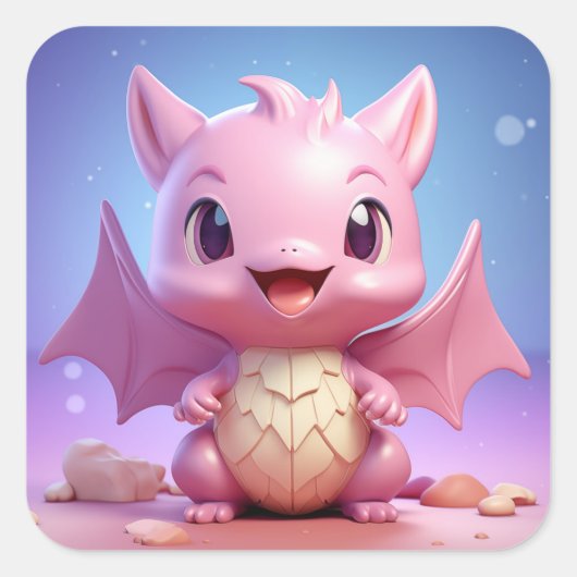 Leuke baby dragon sticker (Voorkant)
