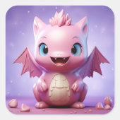 Leuke baby dragon sticker (Voorkant)