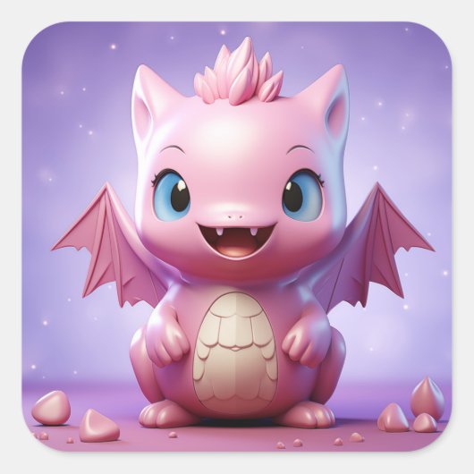 Leuke baby dragon sticker (Voorkant)