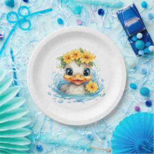 Leuke Baby Eend Eenden Leuke dieren bloemen Papieren Bordje