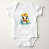 Leuke Baby Eend Eenden Leuke dieren bloemen Romper (Voorkant)