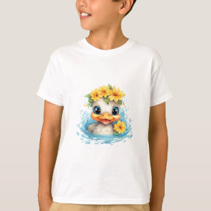 Leuke Baby Eend Eenden Leuke dieren bloemen T-shirt