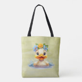 Leuke Baby Eend Eenden Leuke dieren bloemen Tote Bag (Achterkant)
