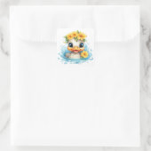Leuke Baby Eend Eenden Leuke dieren bloemen Vierkante Sticker (Tas)