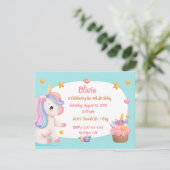 Leuke Baby eenhoorn pastel regenboog cupcake verja Kaart (Staand voorkant)