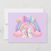 Leuke Baby eenhoorn pastel regenboog cupcake verja Kaart (Achterkant)