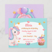 Leuke Baby eenhoorn pastel regenboog cupcake verja Kaart (Voorkant / Achterkant)