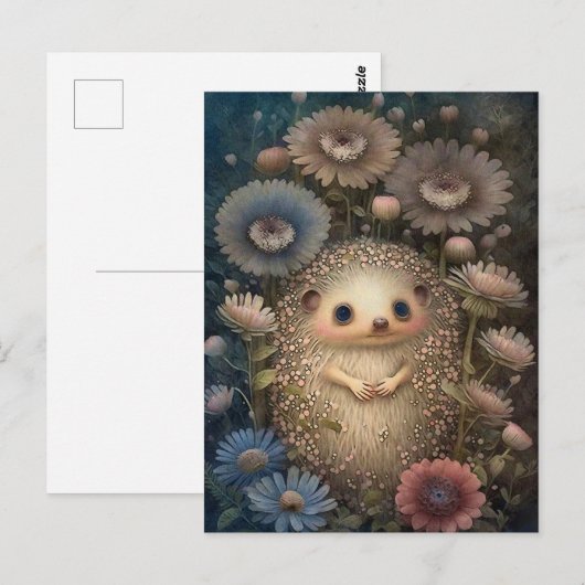 Leuke Baby egel en bloemen Briefkaart (Voorkant / Achterkant)