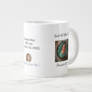 Leuke Baby en broer of zus foto gepersonaliseerde  Grote Koffiekop
