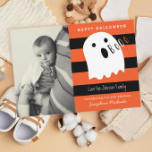 Leuke Baby en Ghost Halloween Geboorte Aankondigin Kaart