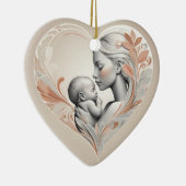 Leuke baby en mama keramisch ornament (Rechts)