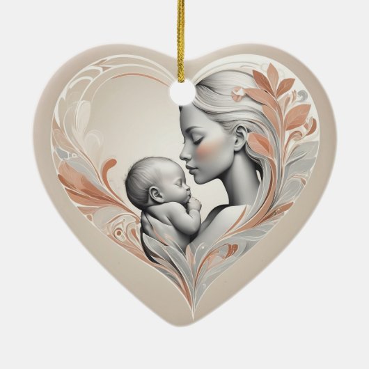 Leuke baby en mama keramisch ornament (Achterkant)