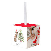 Leuke baby ezel en kerstboom, aanpasbaar decoratie (Achter hoekig)