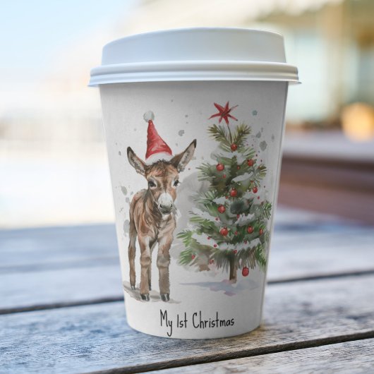 Leuke baby ezel en kerstboom, aanpasbaar papieren bekers