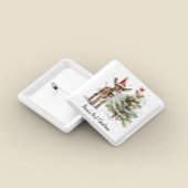 Leuke baby ezel en kerstboom, aanpasbaar vierkante button 5,1 cm