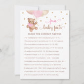 Leuke Baby Facts Game Baby shower Teddy Bear Kaart (Voorkant)