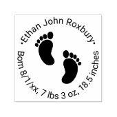 Leuke Baby Feet Geboorte Aankondiging Details Zelfinktende Stempel (Design)