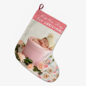 Leuke Baby Foto Baby's Eerste Kerstmis Grote Kerstsok (Voorkant (Hangend))