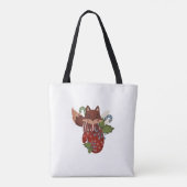 Leuke Baby Fox en Kerstmiswanten Tote Bag (Achterkant)
