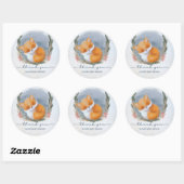 Leuke Baby Fox Sneeuwig Winter Baby shower Dank je Ronde Sticker (Vel)