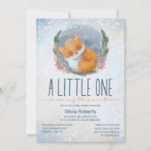 Leuke Baby Fox Sneeuwig Winter Baby shower Kaart (Voorkant)