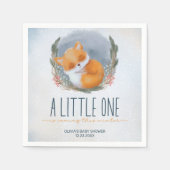 Leuke Baby Fox Sneeuwig Winter Baby shower Servet (Voorkant)