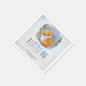 Leuke Baby Fox Sneeuwig Winter Baby shower Servet (Hoek)