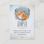 Leuke Baby Fox Sneeuwwitje Winter luier loterij ti Informatiekaartje (Voorkant)