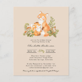 Leuke Baby Fox Woodland Baby shower Invitation Flyer