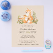Leuke Baby Fox Woodland Baby shower Invitation Flyer (Enkel)