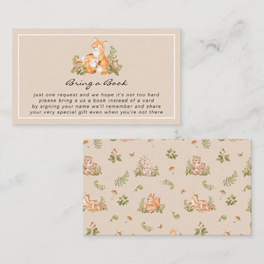 Leuke Baby Fox Woodland Bring a Book Enclosure Kaa Informatiekaartje (Voorkant / Achterkant)