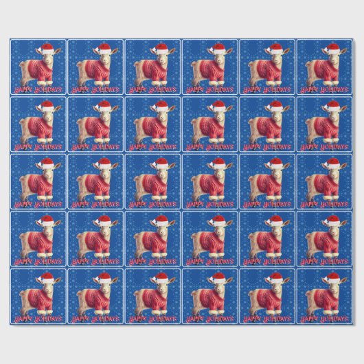 Leuke Baby geit in Santa Hat Cadeaupapier (Vlak)
