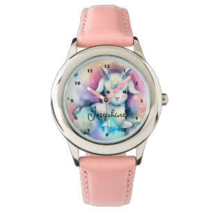 Leuke Baby geitendiamanten regenboog Waterverf kun Horloge