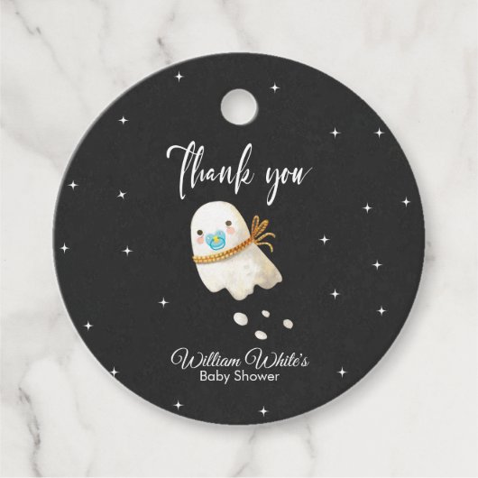 Leuke Baby Ghost Halloween Herfst Baby shower Bedankjes Labels (Voorkant)