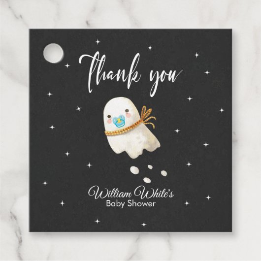 Leuke Baby Ghost Halloween Herfst Baby shower Bedankjes Labels (Voorkant)