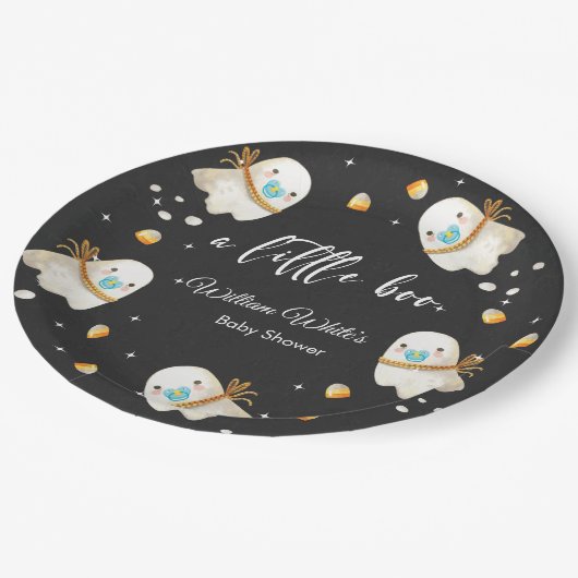 Leuke Baby Ghost Halloween Herfst Baby shower Papieren Bordje (Gekanteld)