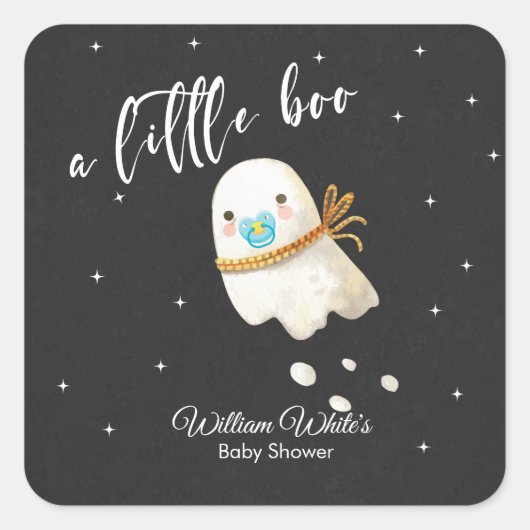 Leuke Baby Ghost Halloween Herfst Baby shower Vierkante Sticker (Voorkant)