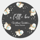 Leuke Baby Ghost Halloween Herfst Papier Bord Ronde Sticker (Voorkant)