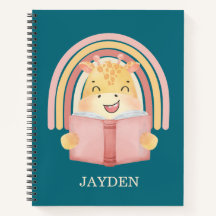 Leuke Baby Giraffe Lezing Boek Naam Kinder Regenbo